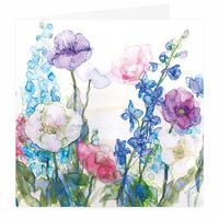 poppies and delpheniums card