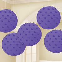 Polka Dot Paper Lanterns Purple
