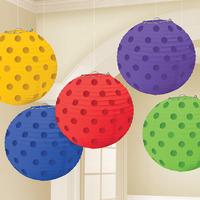 Polka Dot Paper Lanterns Rainbow Mix