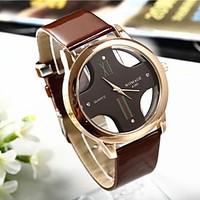 Popular Men\'s Round Cross Golden Dial Leather Band Quartz Analog Wrist Watch(Assorted Color) Cool Watch Unique Watch Fashion Watch