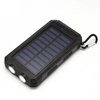 Power Bank with Solar Charger 20000mAh Flashlight Compass USB for Outdoors Trips