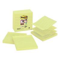Post-It 3M Super Sticky (101 x 101mm) Z-Notes Lined Yellow (5 x 90 Sheets)