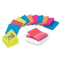 Post-It Pro Z-Note Dispenser (White/Clear) with 12 Z-Notes Pads (76mm x 76mm)