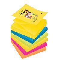 Post-It Super Sticky Z-Note (76mm x 76mm) Note Pad (Rio - Assorted Colours) Pack of 12