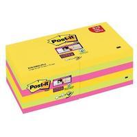 Post-It 3M Super Sticky (76 x 76mm) Z-Notes Assorted (12 x 90 Sheets) - RIO 9+3 Free Gratis