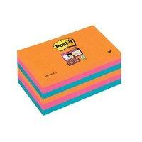 Post-it Super Sticky Notes (76mm x 127mm) Electric Glow (Assorted Colours) Pack of 6 x 90 Sheets