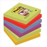 Post-It Super Sticky (76 x 76mm) Re-positional Note Pads Assorted Colours (6 x 90 Sheets) - Marrakesh Collection