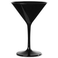 polycarbonate martini glasses black 7oz 200ml set of 4