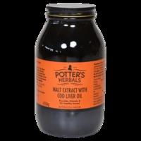 Potters Malt Extract with Cod Liver Oil Butterscotch 650g - 650 g
