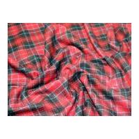 Polyester & Wool Blend Plaid Check Dress Fabric Black & Red