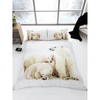 Polar Bear Family 3D Single Duvet Cover and Pillowcase Set