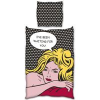 Pop Art Waiting for You Single Duvet Cover & Pillowcase Set