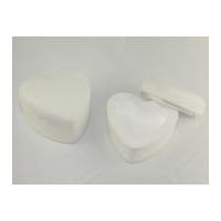 Polystyrene Shapes Heart Box White