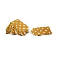 Polka Dot Print Natural Card Large Gift Tags 10cm x 50mm Brown