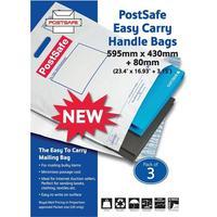 postsafe easy carry handle bags polythene recyclable 595x430x80mm whit ...