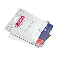 PostSafe Easy Carry Handle Bags Polythene Recyclable 595x430x80mm White Opaque (Pack of 100)