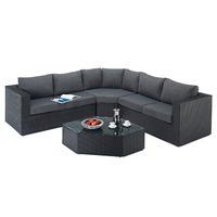 Port Royal Prestige Angle Corner Sofa Set in Black