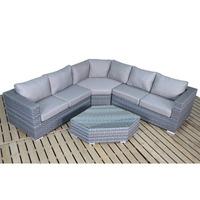 Port Royal Platinum Grey Angle Corner Sofa Set