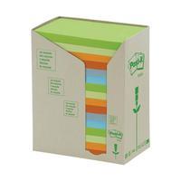 Post-it Sticky Notes Recycled Tower Pack Pastel Rainbow (16 x 100 Sheets)