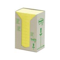 Post-it Sticky Notes Recycled Tower Pack Pastel Yellow (24 x 100 Sheets)