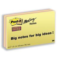 Post-it Super Sticky Notes Meeting Pads Bright Colours (4 x 45 Sheets)