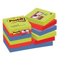 Post-It Super Sticky (51 x 51mm) Re-positional Note Pad Assorted Colours (12 x 90 Sheets) - Marrakesh Collection