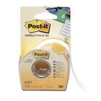 Post-it Labelling and Cover-up Tape Repositionable for 6 Lines 25mm (Pack of 12 Rolls)