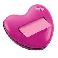 Post-it Sticky Notes Z Notes Pink (50 Sheets) and Heart Dispenser