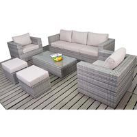 port royal luxe rustic large rattan sofa set