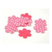 Polka Dot Flower Shape Padded Felt Motifs Pink