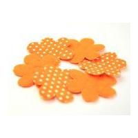 Polka Dot Flower Shape Padded Felt Motifs Orange