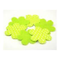 polka dot flower shape padded felt motifs green