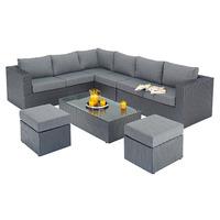 Port Royal Prestige Large Rattan Corner Sofa Black