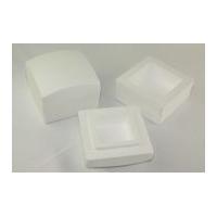 Polystyrene Shapes Square Box White