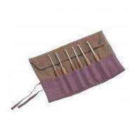 pony crochet hooks with bamboo handle in fabric case