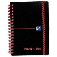 Polypropylene Black & Red A6 90gsm Wirebound Ruled Notebook (140 Pages)