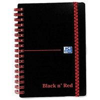 Polypropylene Black & Red A6 90gsm Wirebound Ruled Notebook (140 Pages) (5 Pack)