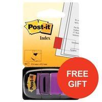 Post-It 25mm Index Flags Purple 12 x 50 Flags - OFFER Buy 2 and Get