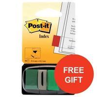 Post-It 25mm Index Flags Green 12 x 50 Flags - OFFER Buy 2 and Get