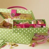 polka dot sewing box