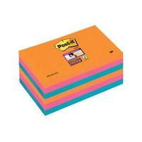 Post-it Super Sticky Notes 76mm x 127mm Electric Glow Assorted Colours