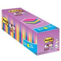 Post-It Super Sticky 76x76mm Repositional Notepads Assorted Colours