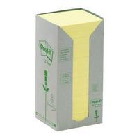 Post-it Sticky Notes Z-Notes Tower Recycled Yellow 16 x 100 Pack
