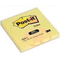Post-it 3M 76 x 76mm Sticky Notes Recycled Canary Yellow 12 x 100