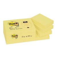 Post-it Sticky Notes Recycled Canary Yellow 12 x 100 Sheets 653-1YE