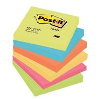 Post-It Sticky Notes Rainbow Coloured 6 x 100 Sheets 654TF