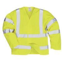 portwest high visibility jerkin jacket polyester yellow medium c473med