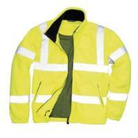 portwest high visibility fleece jacket polyester zip pockets yellow