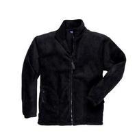 Portwest Heavy Fleece Jacket Polyester Zipped Pockets Black Medium