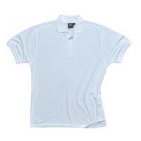 portwest polyester and cotton rib knitted collar polo shirt white
